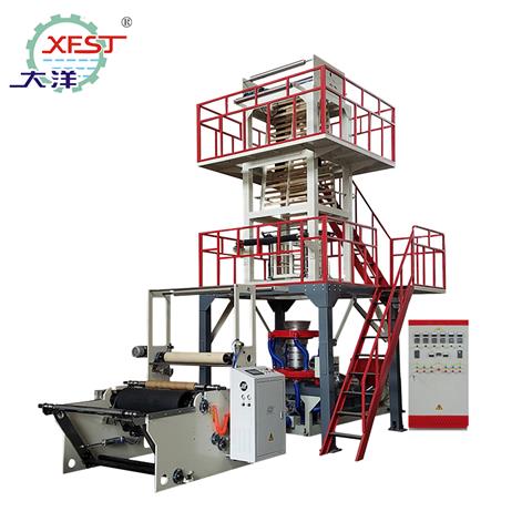 HDPE/LDPE高速旋轉(zhuǎn)模頭自動(dòng)收卷塑料薄膜吹膜機(jī)組